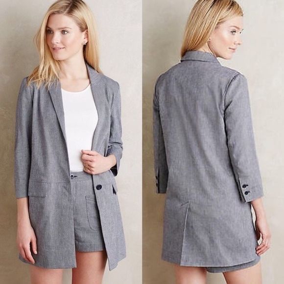 Anthropologie Jackets & Blazers - Anthropologie Cartonnier Forest Park Long Blazer